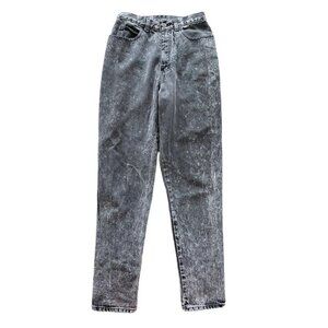 Vintage Sasson Women's Sz 8 80s Black Acid Wash High Rise High Waist Mom Jeans